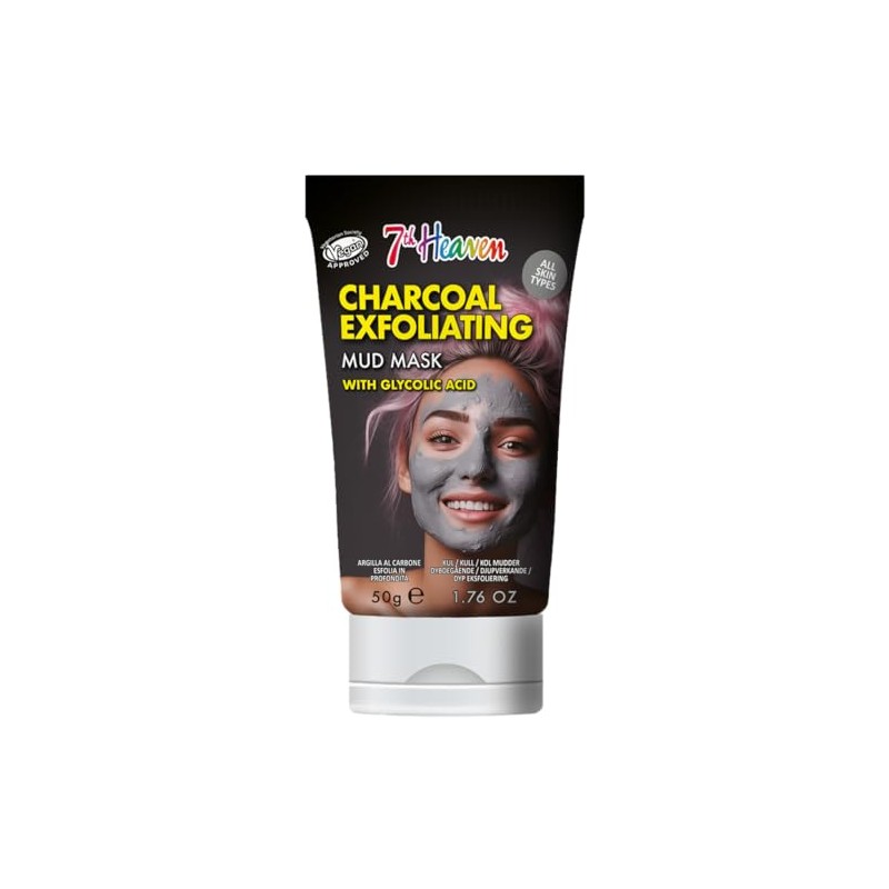 7th Heaven Charcoal Mud Face Mask with Glycolic Acid -