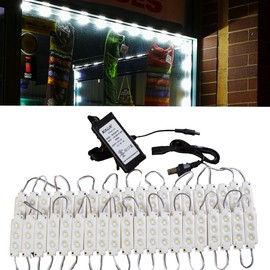 20ft Storefront Super Bright Pure White LED Light 5630 series with UL 12v 3A Power Driver