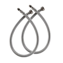 59" Extra Long Faucet Supply Lines Braided Stainless Steel Hose 3/8" Comp x M10 Male Connector Replacement Parts Hoses,Kitchen Bathroom Outdoor Faucet Sink Basin Water Hose,2 Pcs