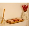 Elegant 3-compartment soap dish made of natural bamboo wood for