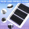 Thick Cluster Lashes 100D+120D+150D Volume Individual Eyelash Clusters 240Pcs 12-18mm