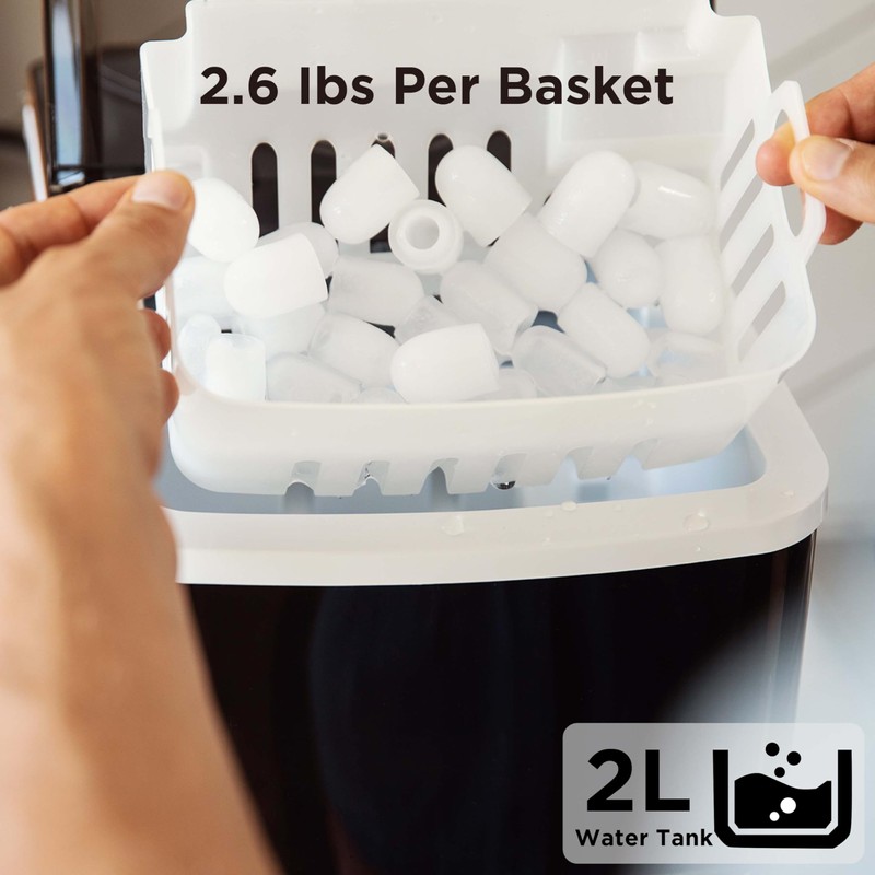 Silonn Countertop Ice Maker, 9 Ice Cubes in 6 Mins,