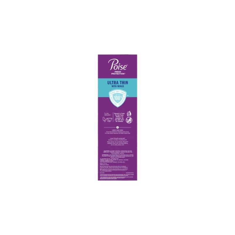 54 Count Poise Thin Incontinence Pads for Women,4 Drop, Absorbency,