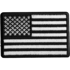 Ivamis Black and White American Flag Patch- 3x2 inch - P7146