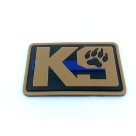 K9 Thin Blue Line Dog Airsoft Paintball PVC Morale Patch (Brown)