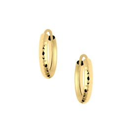 My Gold Leyla MOD-02567 Women's / Girls' Creole Earrings Gold 585 Real Yellow Gold (14 Carat) with Pattern Diameter 15 mm, Yellow Gold, No Gemstone