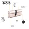 Yale Superior 1 Star Euro Cylinder Lock, KM4045-NP-KA