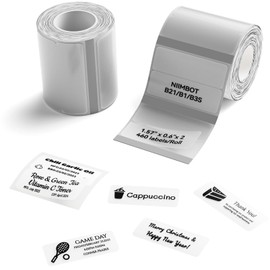 NIIMBOT Labels, 2 Rolls Refill Thermal Label for Label Maker B1/B21/B21Pro/B3S/B31/K3, Waterproof, Oil-Proof and Tear-Proof Sticker Labels, 1.57'' x 0.6''x2(40x15mmx2) Clear