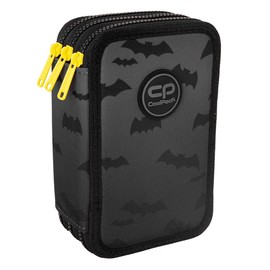 CoolPack XXL Pencil Case 3-Compartment School Pencil Case Triple Pencil Case for Girls Boys Pencil Case 44-Piece Filled Student Case 3-Tier Multicoloured Pencil Case