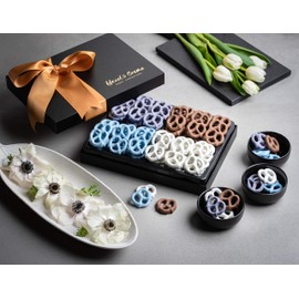 Yogurt Pretzel Gift Basket – 4 Flavor Gourmet Pretzel Assortment – Valentine’s Day & Birthday Gift – Thank You, Sympathy, Kosher