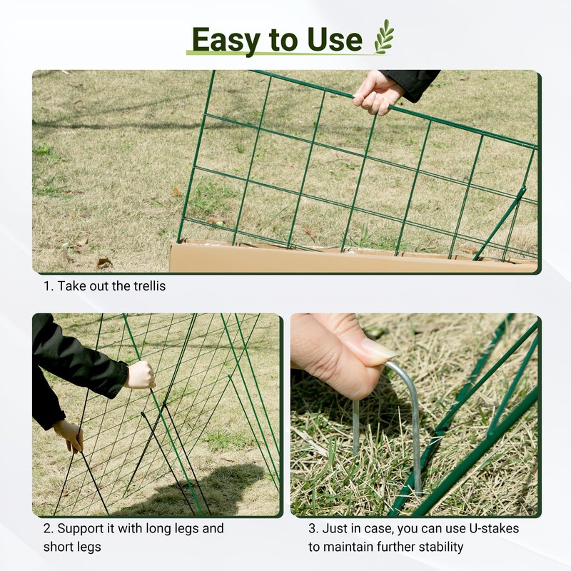 Toriexon Cucumber Trellis for Raised Bed, 48" L x 48"