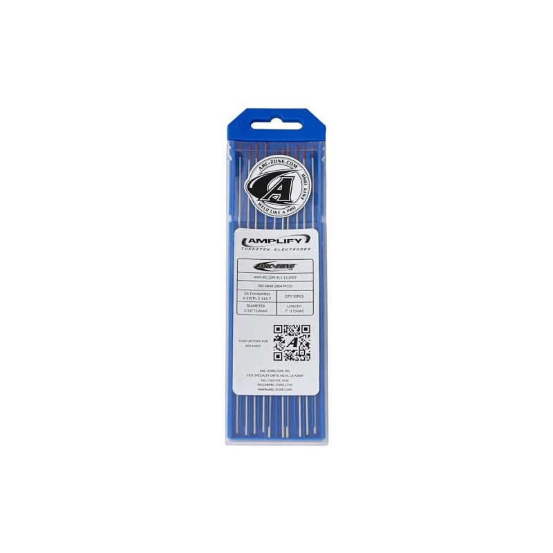 Arc-Zone Amplify Tungsten Electrode for TIG Welding, 2% Thoriated 1/16"