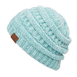 C.C Exclusives Cable Knit Beanie - Thick, Soft & Warm Chunky Beanie Hats (HAT-30) (Chenille Mint)