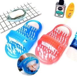 Comfortable Exfoliating Foot Wash and Foot Brush for Bathroom Foot Care Slipper Blue 2ea