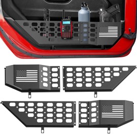 PICURA Metal Front Door Pocket Storage Box for Jeep Wrangler，Door Side Insert Organizer for Jeep Wrangler JL JLU 4XE 2018-2024 & Gladiator JT 2020-2024 Door Storage Expansion Accessories 2PCS, Flag