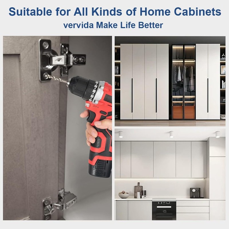 Pack of 2 Soft Close Automatic Hinges Integrated Damping Hinges