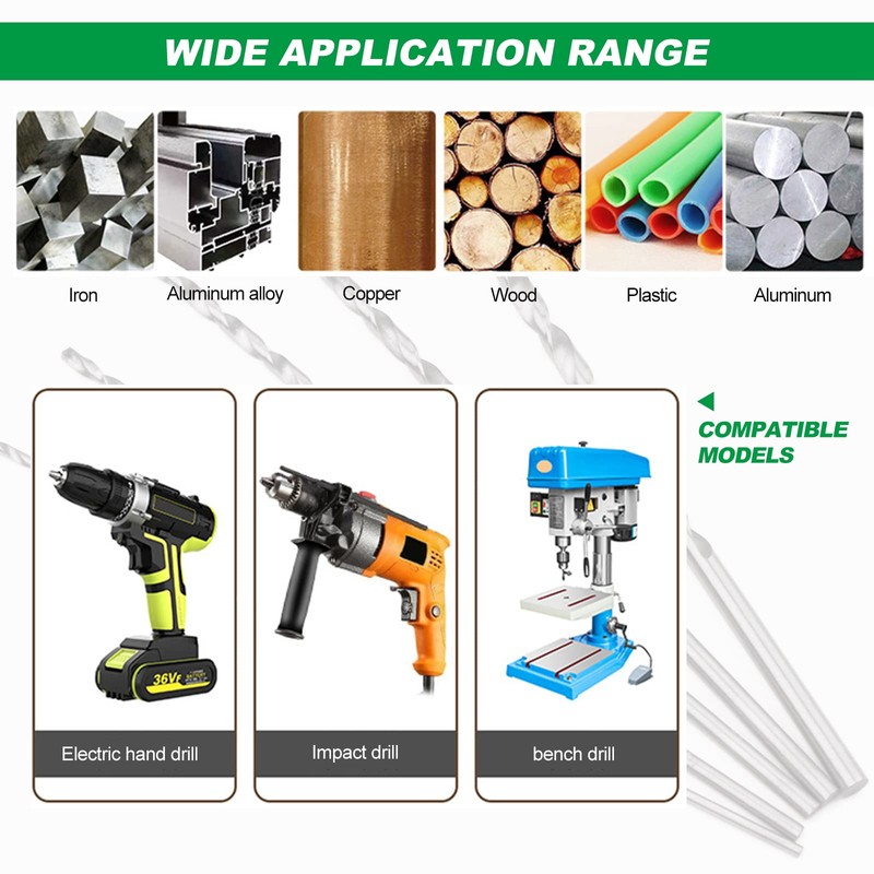 Long Drill Bit, 5Pcs High Speed Steel Small Twist Drill