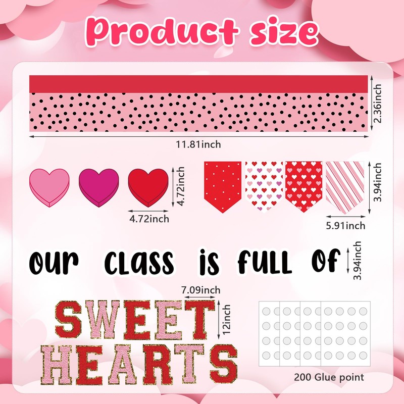 Mooliwe 61 Pcs Valentine's Day Bulletin Board Decorations Valentines Day
