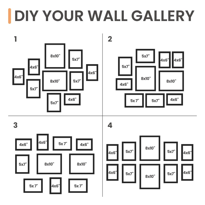 upsimples 10 Pack Picture Frames Collage Wall Decor for Mounting