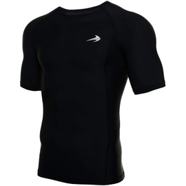 CompressionZ Men's Compression Shirt - Athletic Base Layer for Workouts Running Dry Fit Athletic Training Black 3X-Large