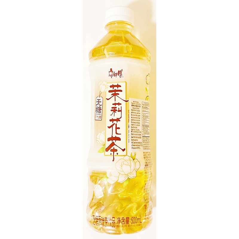 Sugarless Jasmine Tea Beverage, 500mL,Traditional Chinese Style, 6 Bottles