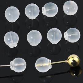 OwlkOrmy Comfort Impenetrable Soft Safety Earring Backs, TPE Medical Material (Same as Pacifier's), Bigger Size Fit with All Types of Earrings (100 pcs)