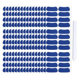 PATIKIL 200 Pairs Sports Eye Black Stickers, Under Eye Black Strips Football Face Stickers Breathable Eyeblack Sticker with Pencil for Baseball Fans on Game Day, Blue