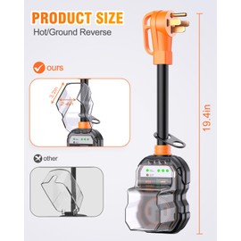 GEARGO RV Surge Protectors 50 Amp, 15000 Joules RV Circuit Analyzer, IP68 Surge Voltage Protection, RV Adapter Plug for Camper (Orange)