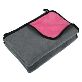 X AUTOHAUX Microfibre Car Drying Towel 80x60cm Extra Large Car Grey Pink 2pcs