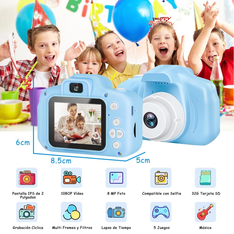 Camara para Niños, Mini Cámara Digital de Video para Niñas