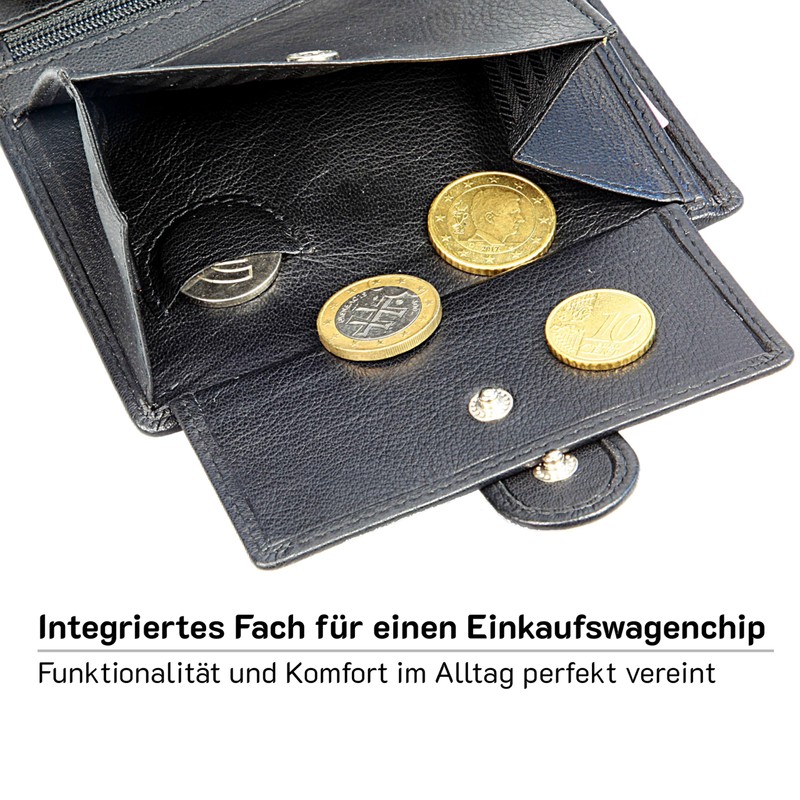 Hans Kniebes Men's Leather Wallet with Latch in Portrait Format