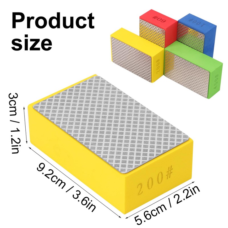 Biugaaufai 8 Pack Diamond Hand Polishing Pads, Sanding Blocks, Diamond