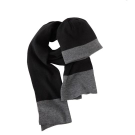 Geoffrey Beene New Geoffrey Beene Black And White Knit Hat and Scarf Set Retail $48.00