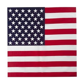 Junvena Cotton Bandanas 12 packs 22"X 22" Double Sides Printed Unisex Kerchief（US flag）