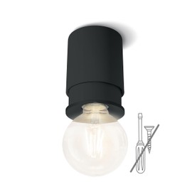 Twister Classic Ceiling Light - Easy to Fix, No Screws, Just a Hook, Patent Protected, E27 - Anthracite