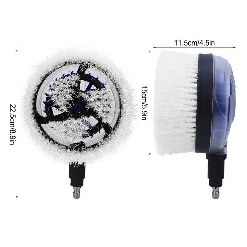 1/4 Inch Rotating Cleaning Brush, 360 Degree Fan Shaped Water