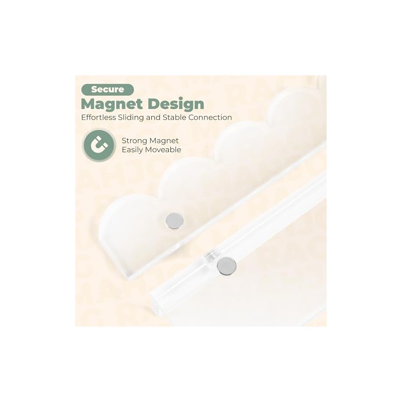 4-Pack Clear Scalloped All-in-One Acrylic Mahjong Racks with Magnetic Pushers