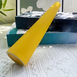 Small Ceramic Bud Vase Tall Conic Flower Single Stem Vase Black Vase Home Decorative Floral Centerpiece for Wedding and Office (Yellow)