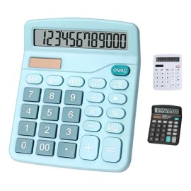 Calculadora Electrónica 12 Dígitos Computadora,energía Solar Color Azul Claro
