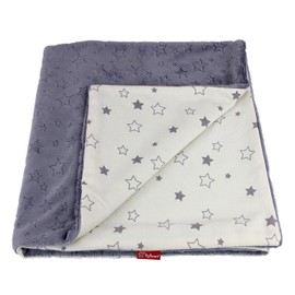 ByBoom Basics Baby Blanket 75 x 100 cm, Oeko-Tex, Double-Sided, Fluffy Cuddly First Blanket with Cotton and Minky Side, Extra Soft, Made in EU