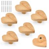 VCRANONR Pack of 6 Furniture Handles, Heart Shaped Wooden Handles