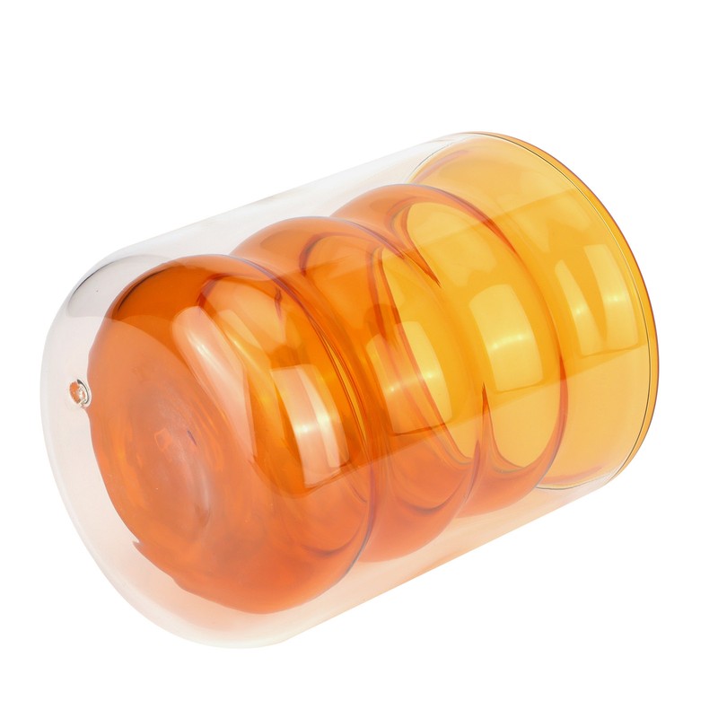 200ml DoubleLayer Glass Mug HeatResistant 3 Dimensional Spiral Cup for