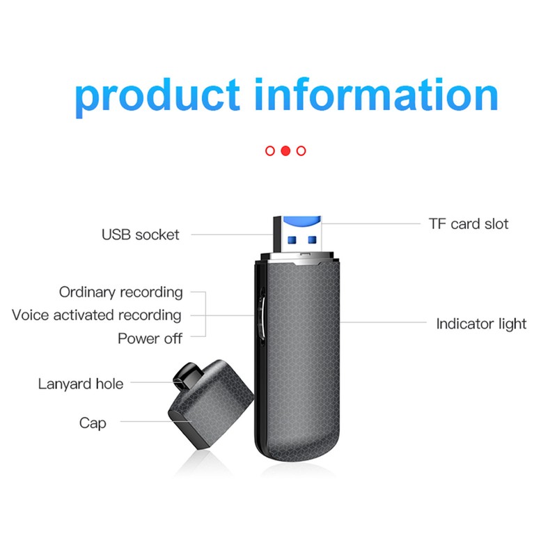 USB Flash Drive Voice Recorder Dual Modes Switching Digital Audio