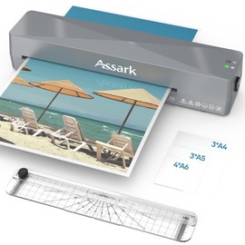 Assark Laminator Machine 9 Inch, laminator with 10 Laminating Sheets, Laminating Machine Quick preheating with Paper Cutter, Low Noise, Plastificadora with ABS Jam Free