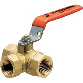 Onda Seisakusho T-20 T-Type 3-Way Ball Valve, Rc Screw x Rc Screw x Rc Screw (Lever Handle)]