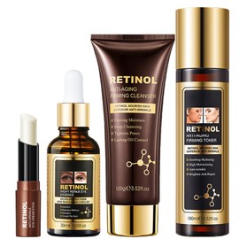 Retinol Skincare Set, Anti-Wrinkle Facial Kits For Women, Hydrating & Renewal Gift Set Include Cleanser,Toner,Retinol Eye Stick,Serum, Skin Care Sets & Kits Perfect For Him/Her (4pcs)