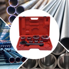 Gbonklong Ratchet Pipe Threader Kit, Ratcheting Pipe Threading Tool Set w/ 7 Dies- 1/4", 3/8", 1/2", 3/4", 1", 1-1/4", Pipe Threader Kit with Storage Case, Die Set Pipe Threader With Hand Ratchet