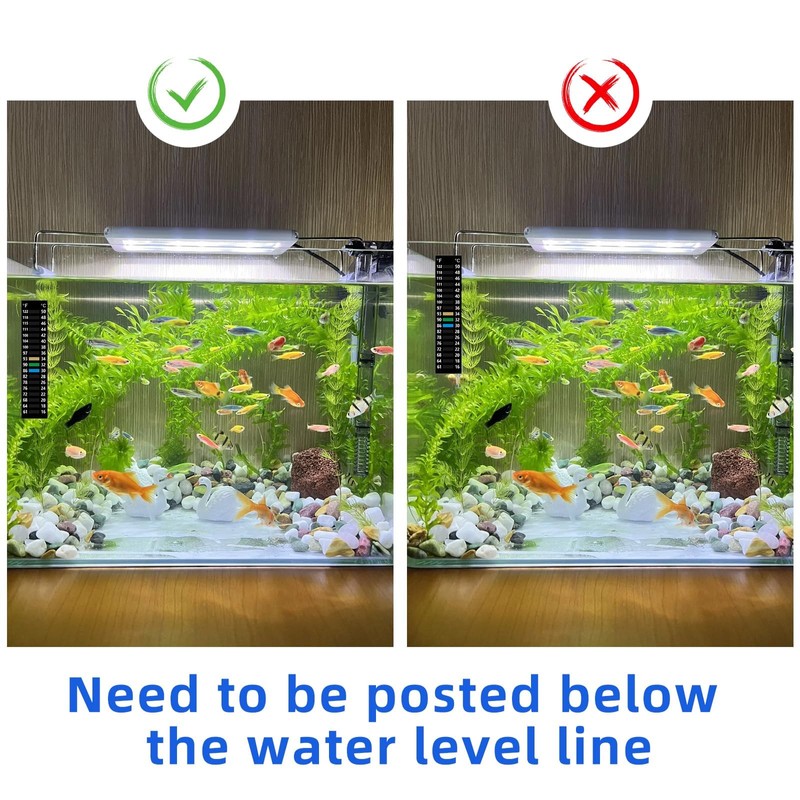3PCS Aquarium Thermometer Strip 61-122℉(15-50°C), Easy-to-Read Fish Tank Thermometer Stick