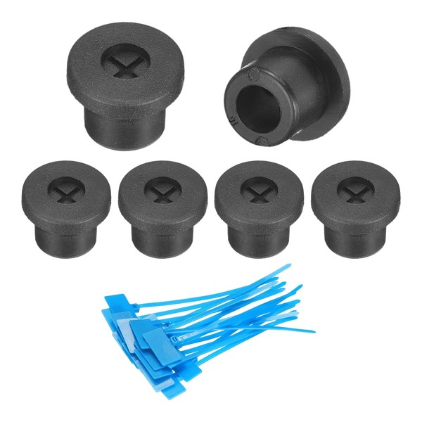 sourcing map 6Pcs Cable Cord Grommet, 3/8"(10mm) Rubber Desk Grommets