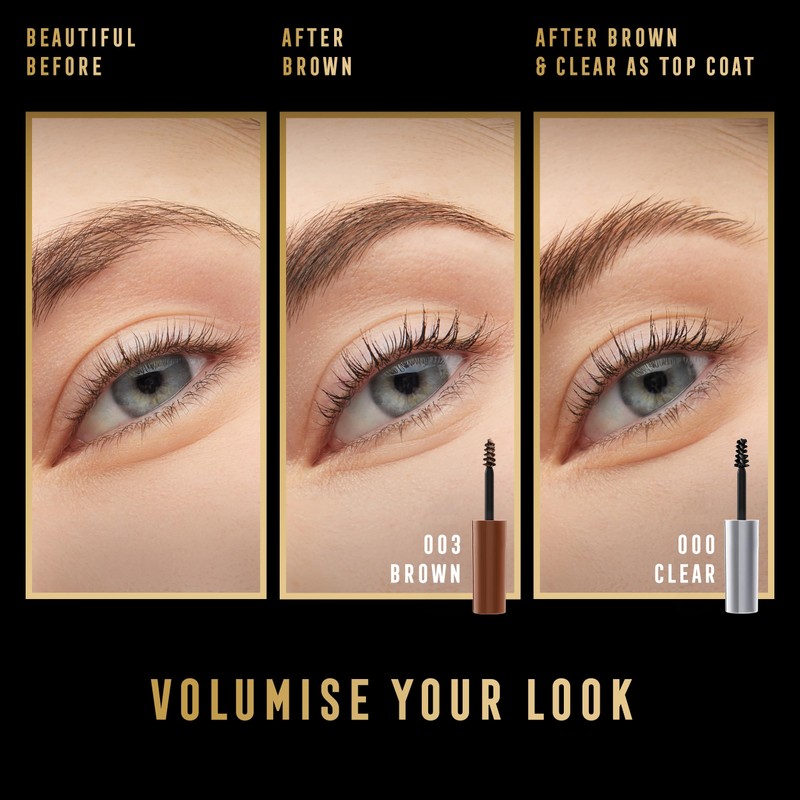 Max Factor 2000 Calorie Volumising Brow Sculpt Gel, Long-Lasting, Plumped